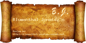 Blumenthal Jonatán névjegykártya
